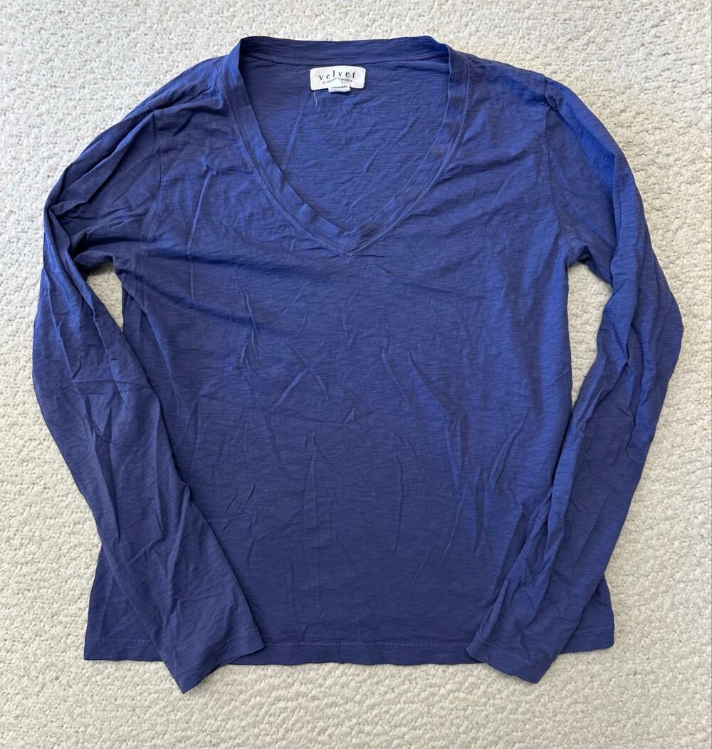Velvet by Graham & Spencer Blaire V-Neck Long Sleeve Tee Size XS